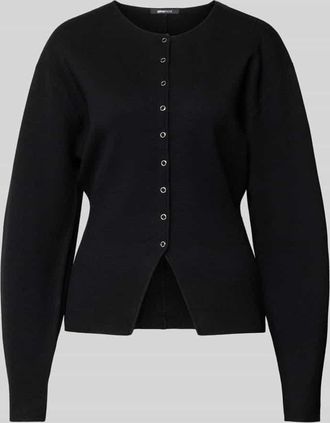 Gina Tricot Regular Fit Strickjacke aus Viskose-Mix in Strick-Optik in Black, Größe L