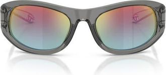 Diesel DL2007U 57mm Gradient Cat Eye Sunglasses in Transparent Grey /Green Brown at Nordstrom
