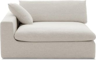 Castlery Beige Left Wide Chaise | Dawson by Castlery, Feather-Filled Cushions, Cloud-Like Lounge Experience, Furniture for Living Room