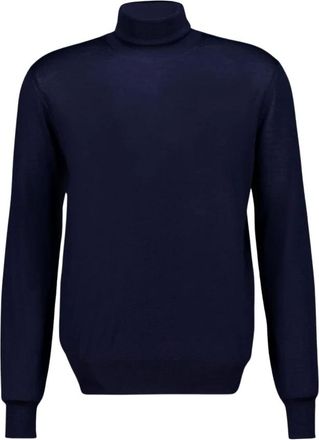 Saint Laurent Truien & Vesten, Heren, Blauw, L, Wol, Wool-Cashmere Turtleneck