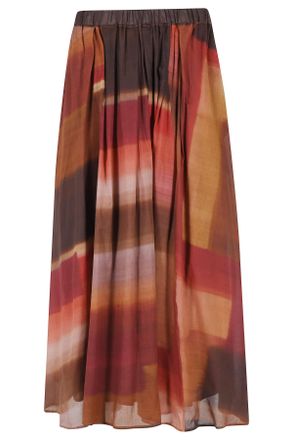 Kiltie Brown Jasmine Patterned Cotton Maxi Skirt