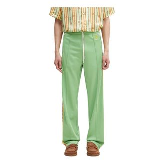 Dr&ocirc;le de Monsieur Le Track Pants Tresse - Heren - Broeken - Groen - Maat: XL Katoen