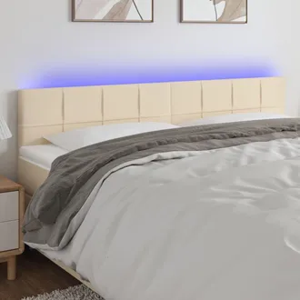 vidaXL Cabecero Con Led De Tela Color Crema 180x5x78/88 Cm Vidaxl