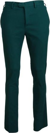 Bencivenga Elegante Groene Katoenen Broek - Heren - Slim Fit Broeken - Groen - L - Katoen - Broeken