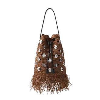 Paco Rabanne Sac a Main Bucket Bag - Dames - Tassen - Bruin - Maat: ONE Size Leer