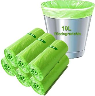 OEM Paquete De 100 Bolsas De Basura Biodegradables, 10 Litros - Bolsas De Basura Compostables De 10 L - Bolsas De Basura Recicladas Biodegradables Para Co