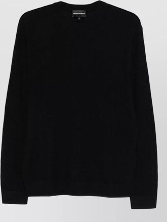 Emporio Armani wool crew neck textured knit sweater