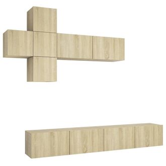 vidaXL Juego De Muebles De Sal&oacute;n 7 Piezas Roble Sonoma Vidaxl