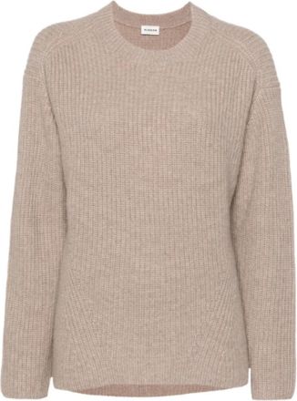 P.A.R.O.S.H. Beige Trui - Dames - Ronde hals truien - Beige - S - Wol - Truien & Vesten