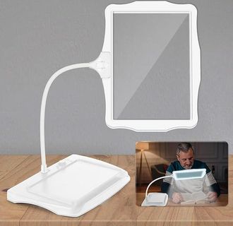 OEM L&aacute;mpara De Mesa Con Lupa Recargable (3 Unidades), Cuello De Cisne Flexible, 48 Led, Luz De Aumento De Alta Potencia Para Leer, Coser, Manualidades, Pi