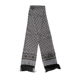 Dolce & Gabbana Pa&ntilde;uelo Foulard Estampado con Flecos para Cuello - Accessories - Mujer - Gris - ONE SIZE