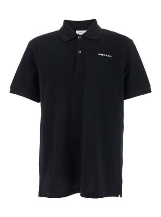 Alexander McQueen Black Solid Shirt Collar Polo