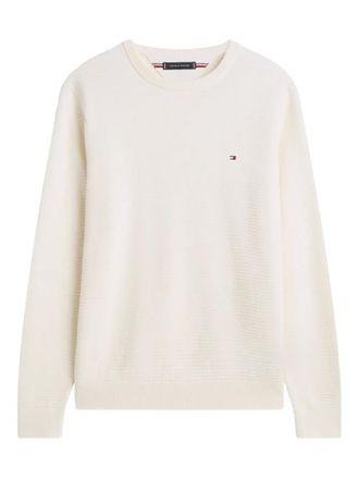 Tommy Hilfiger Trui met textuur - Wit