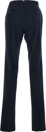 Pantaloni Torino Mens Slim Pants Blue Wool Virgin Trousers