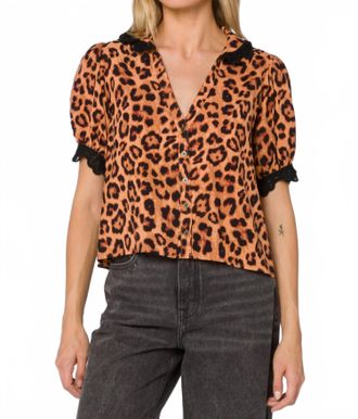 Velvet Heart Braelynn Blouse In Wild Leopard