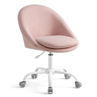 Songmics Silla de oficina giratoria con altura ajustable color rosa