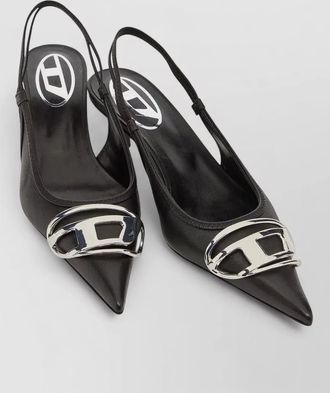 Diesel leather slingback pumps