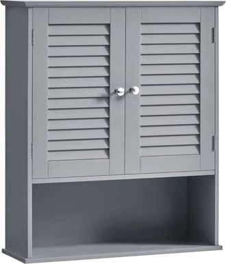 Vasagle Armario de pared para ba&ntilde;o de 20 x 60 x 70 cm de color gris m&iacute;stico