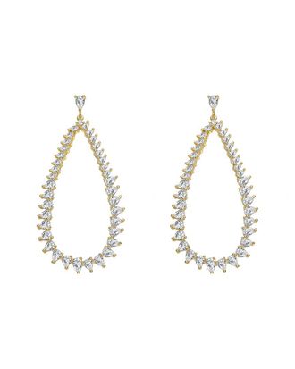 Rachel Glauber 14K Plated Cz Statement Earrings