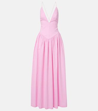 Adriana Degreas Open-back cotton maxi dress