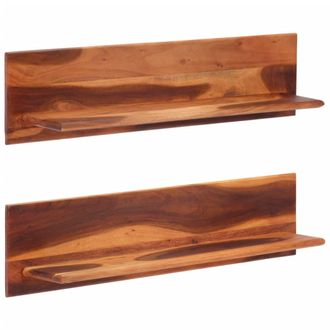 vidaXL Estantes De Pared 2 Unidades Madera Maciza Acacia 112x20x26 Cm Vidaxl