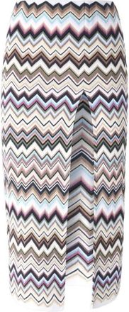 Missoni Zig-zag midirok met split - Dames - Rokken - Veelkleurig - Maat: XS Wol
