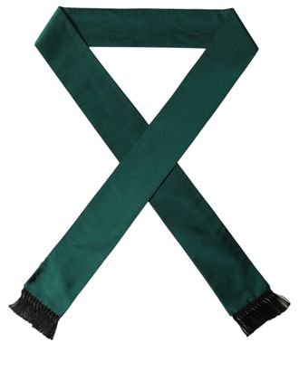 Dolce & Gabbana Fringed Silk Scarf - Green