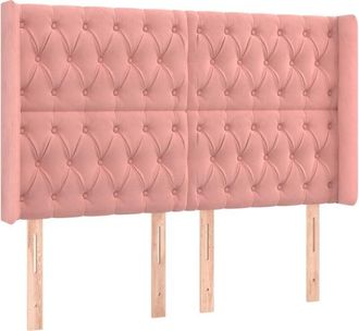 vidaXL Cabecero Con Led De Terciopelo Rosa 147x16x118/128 Cm Vidaxl