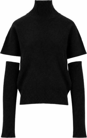 Federica Tosi Cut-Out V Turtleneck Sweater - Dames - Truien - Zwart - Maat: L