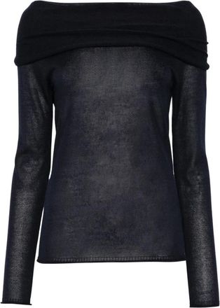 Roberto Collina Round-neck Truien - Dames - Ronde hals truien - Blauw - S - Truien & Vesten