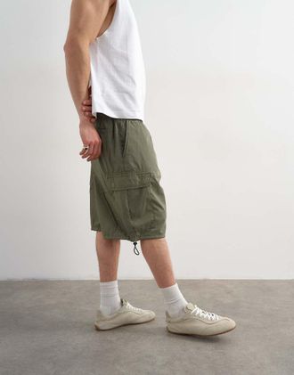 Topman Pantaloncini cargo ampi kaki-Verde