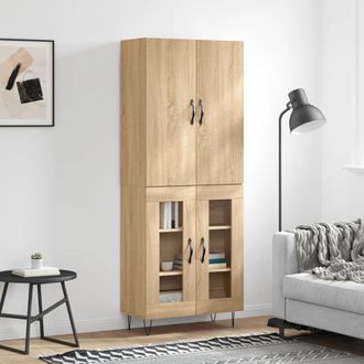 Berkfield Home Highboard Sonoma Oak 69.5x34x180 cm Engineered Wood in Brown