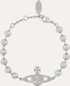 Vivienne Westwood Thames Mini Bas Relief Bracelet Silverwhitecrystal Brass Women