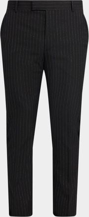 Alexander McQueen Mens Pinstripe Wool Cigarette Trousers