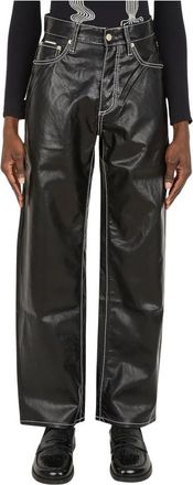 Eytys Benz Vegan Leather Pants - Heren - Straight fit broeken - Zwart - W27 - Leer - Broeken