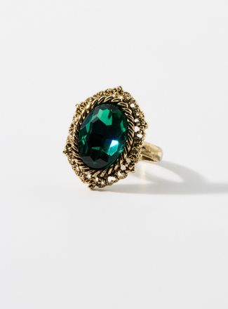 Simons Womens Emerald stone decorative ring