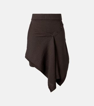 Christophe Lemaire Asymmetric wool-blend miniskirt