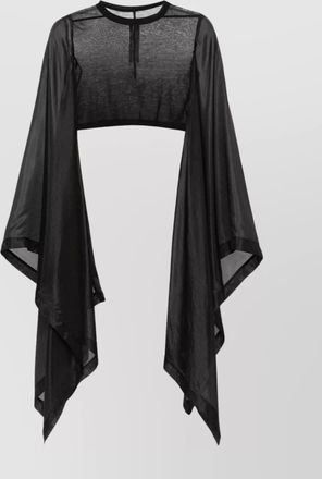 Rick Owens cotton and silk crop top with contrasting sleeves