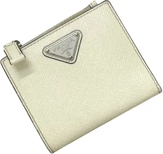 Prada White Leather Wallet (Bi-Fold) (Pre-Owned)