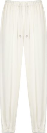 Fabiana Filippi Ivory Drawstring Viscose Straight-Leg Pants