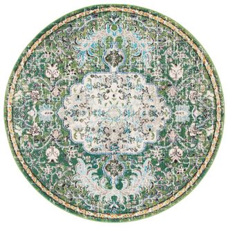 Safavieh Alfombra transicional de polipropileno verde/azul, 201 cm