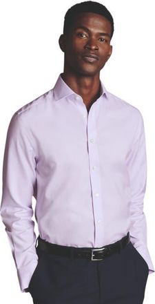 CHARLES TYRWHITT Cutaway Collar Non-Iron Twill Shirt in Lilac Purple at Nordstrom, Size 1734