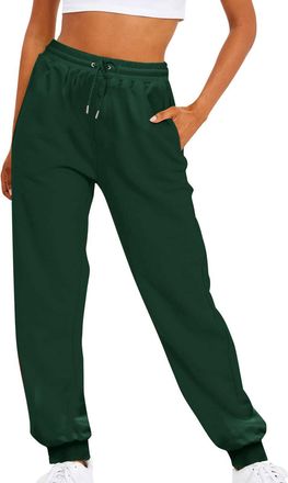 Generic Jogging Bottoms for Women Jogging Bottoms Cuffed Fleece Lined Straight Leg Jogger Size 12 Baggy Trousers Women Ladies Golf Trousers Flexi Pants Workou