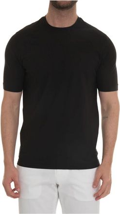 Hindustrie Effen Katoenen Ronde hals T-shirt - Heren - T-shirts - Zwart - L - Katoen - Tops