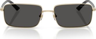 Jimmy Choo London 55mm Rectangular Sunglasses in Pale Gold /Dark Grey at Nordstrom
