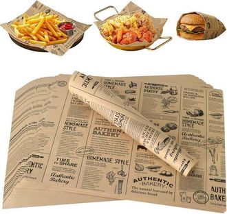 OEM Papel Para Delicatessen Marr&oacute;n De 38 X 28 Cm, 100 Hojas, Papel Tejido Sin Recubrimiento Para Hamburguesas, Papel Resistente A La Grasa