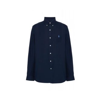 Ralph Lauren Shirt met logo - Heren - Casual Overhemden - Blauw - 2XL - Katoen - Overhemden