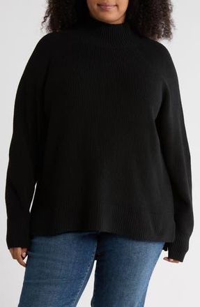 Nordstrom Rack Mock Neck Raglan Sleeve Sweater in Black at Nordstrom Rack, Size 1X