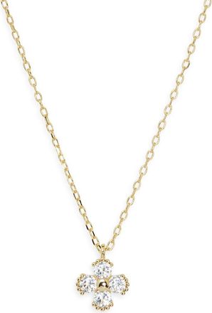 Argento Vivo Bead Rim Cubic Zirconia Pendant Necklace in Gold at Nordstrom Rack