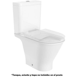 Roca Roca - Taza Rimless Con Salida Dual Para Inodoro De Tanque Bajo Round The Gap
